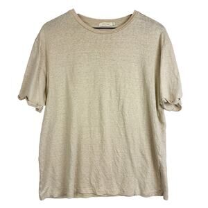 Gianni Lupo 100% Linen Mens Tee Shirt Beige - XL